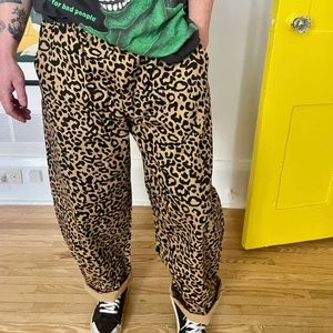 Red Sky Leopard Barrel Pants